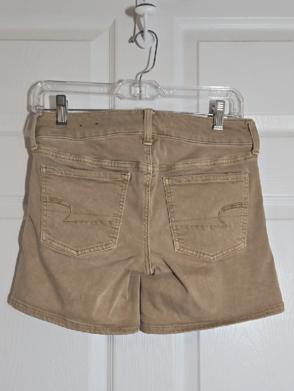 American Eagle Outfitters Tan Midi Jean Shorts Size 4 - Picture 5 of 6